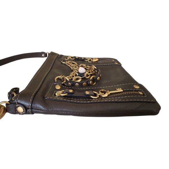 Juicy Couture Brown Leather Charm Wristlet Purse - Picture 6 of 15